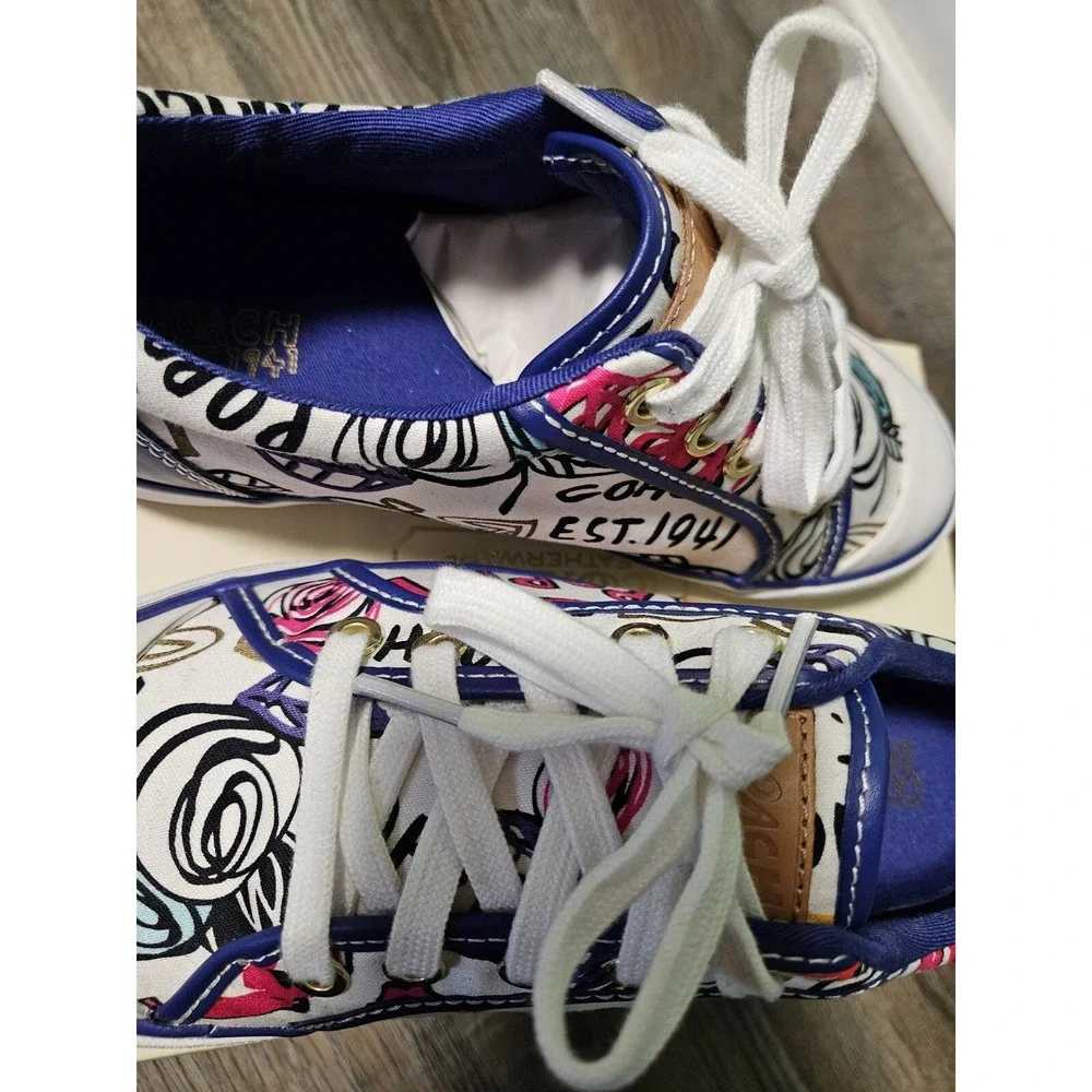 Coach Bev /‎ Barrett Poppy Graffiti 1941 Floral Canvas Sneakers